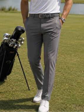 Men’s IZOD Golf Pants, 34x32, gray, flat front straight leg